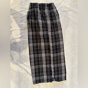 BOXERCRAFT Boys Size 10/12 Pair Black & White Plaid Pajama Bottoms